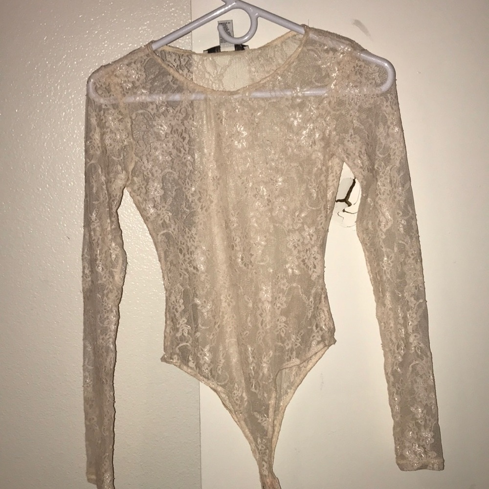 Sheer Flower Lace Shirt from Forever 21